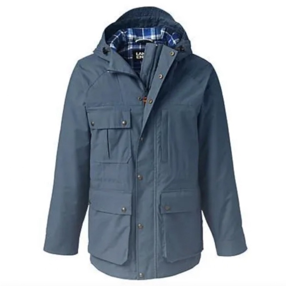 Lands' End Blue Military Field Jacket